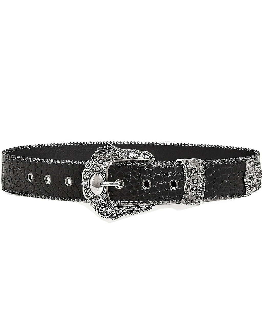 Crocodile Pattern Black Belt