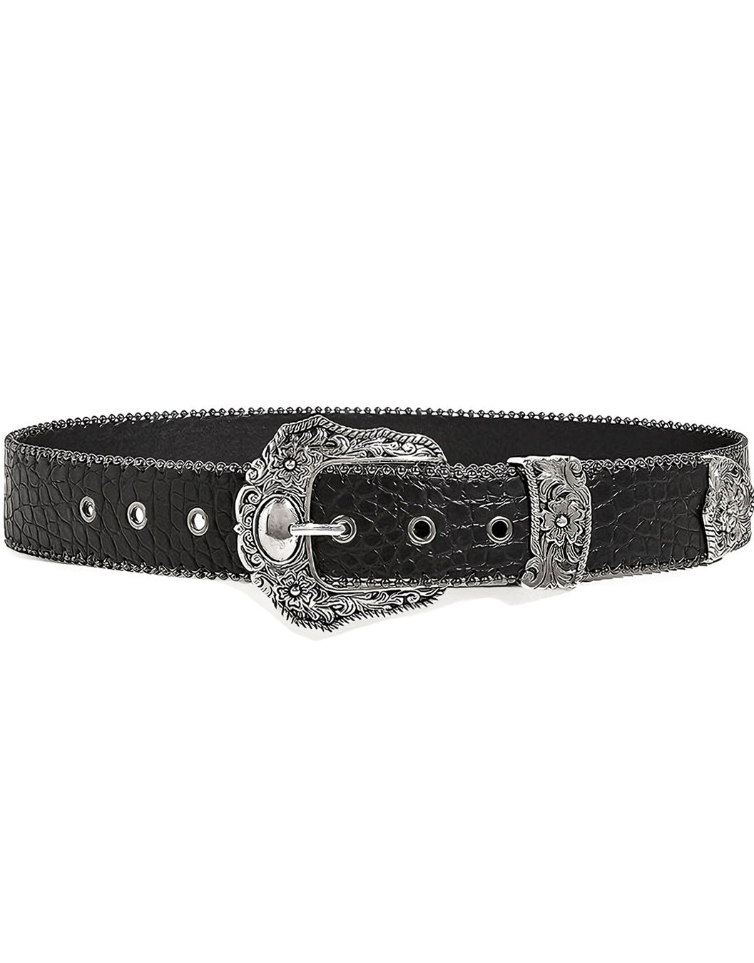 Crocodile Pattern Black Belt