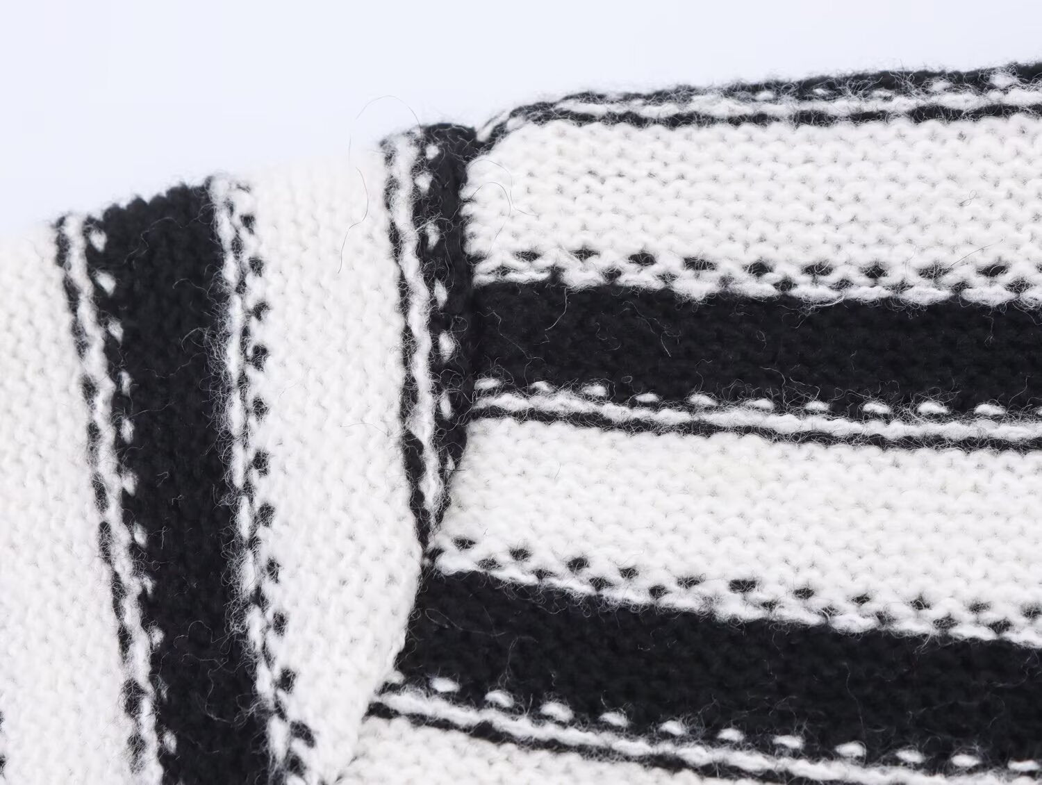 Classic Camellia Floral Fastener Decoration Striped Cardigan Coat