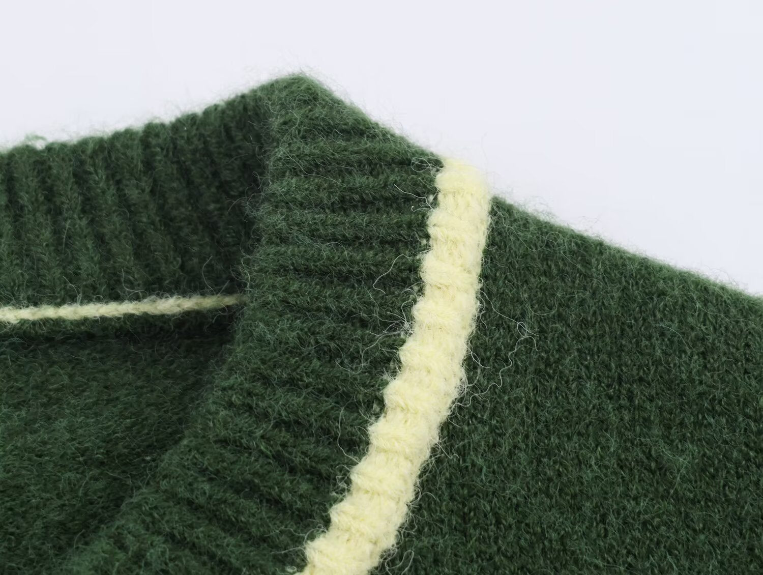 Green Button Front Knitted Cardigan