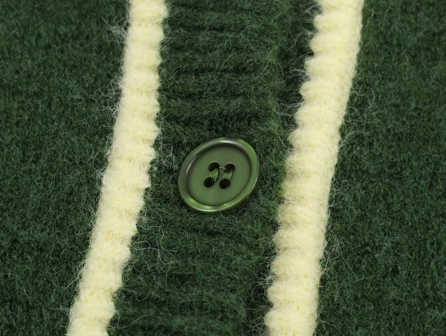 Green Button Front Knitted Cardigan