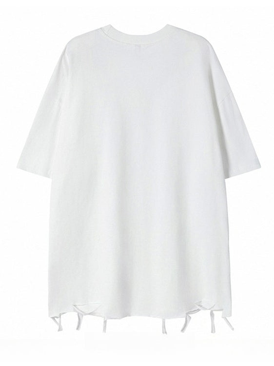 Hip Hop Rock Ripped Short Sleeve Top