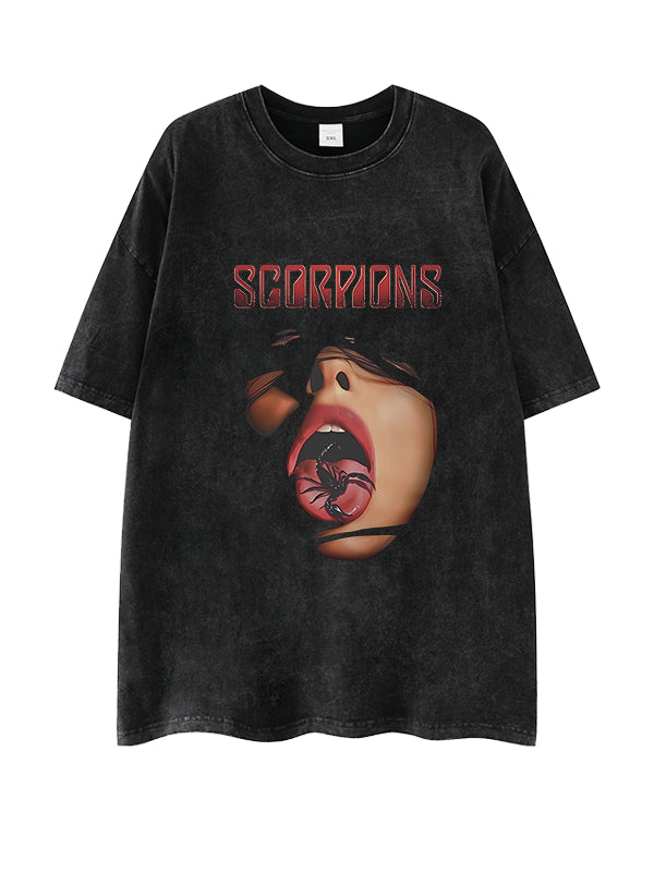 Figure Vintage Print Short Sleeve Oversized Top