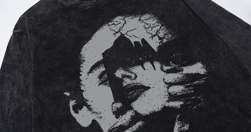 Hip Hop Vintage Long Sleeve Oversize Loose T-Shirt