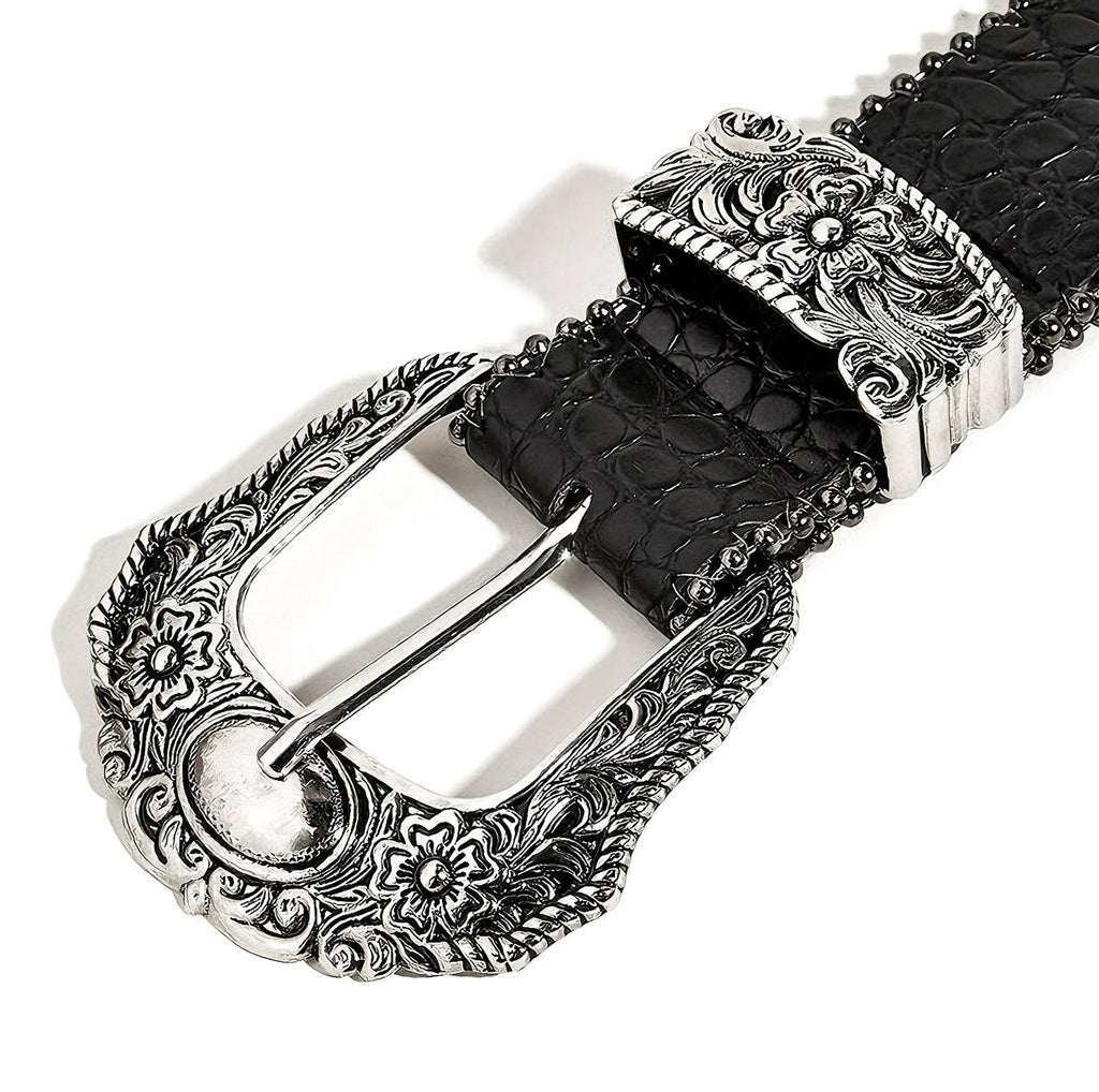 Crocodile Pattern Black Belt