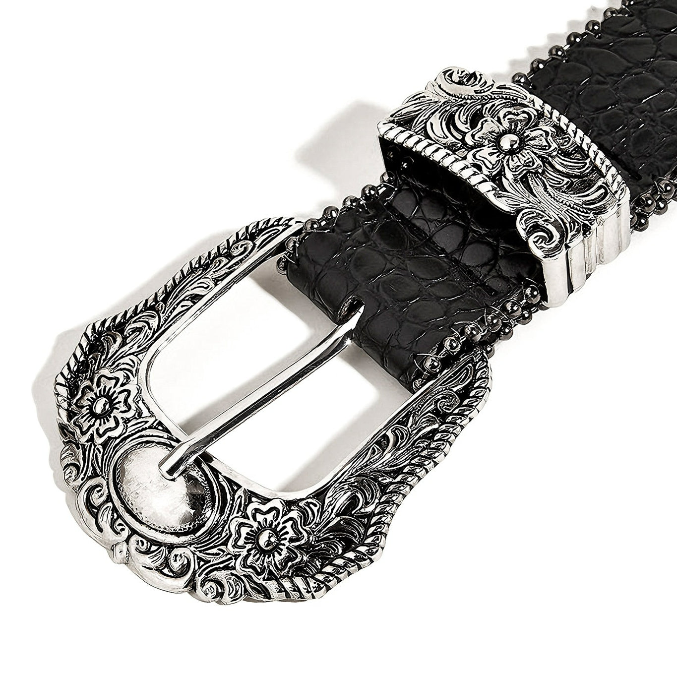 Crocodile Pattern Black Belt