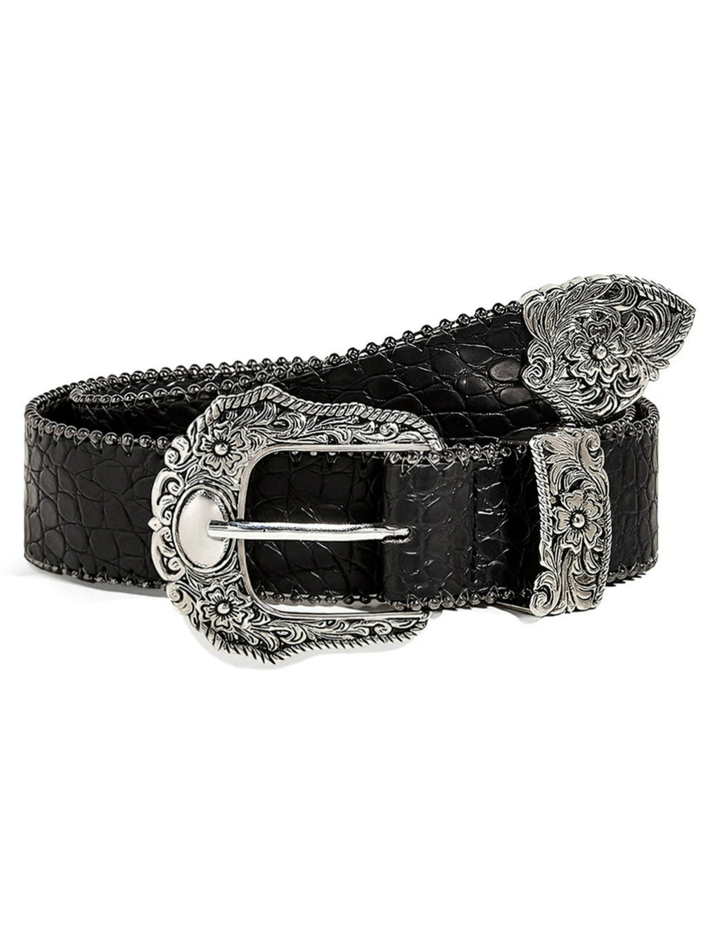 Crocodile Pattern Black Belt