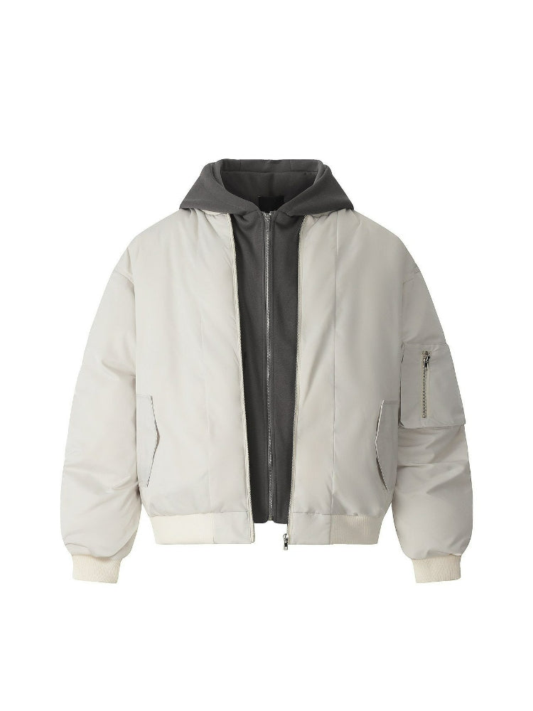 Winter Thickened Hooded Bomber Jacket Padded Jacket