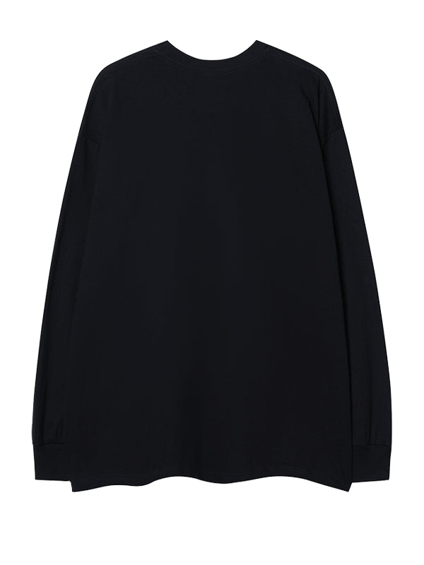 Face Print Cotton Long Sleeve Oversize Top