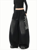 Black Scimitar Vintage Loose Casual Wide Leg Sweatpants