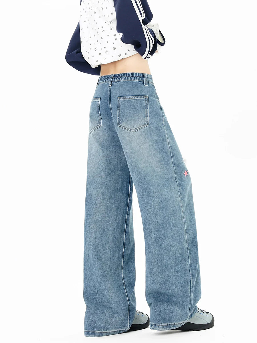 Star Embroidered Scimitar Jeans