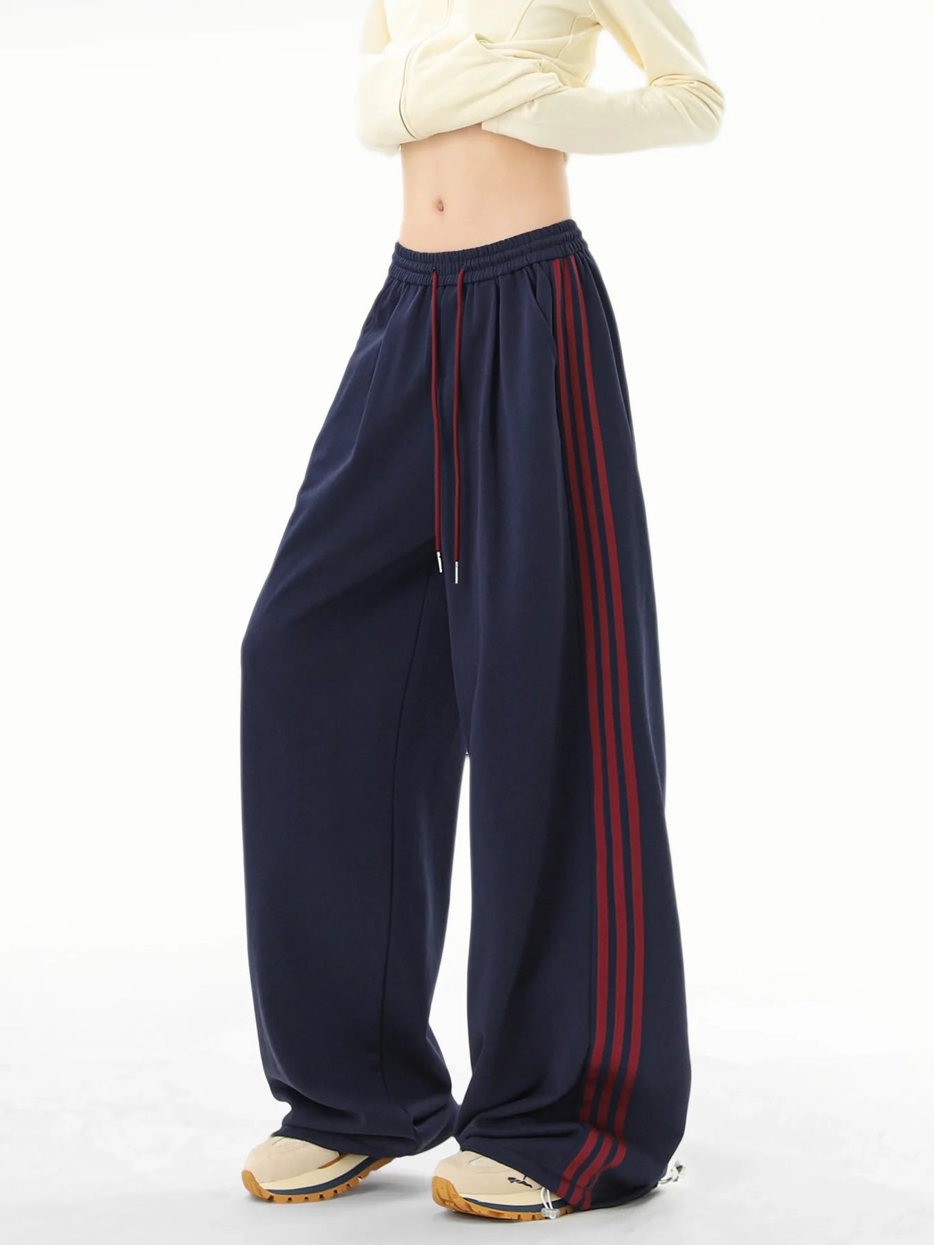 Vintage Contrasting Striped Sweatpants
