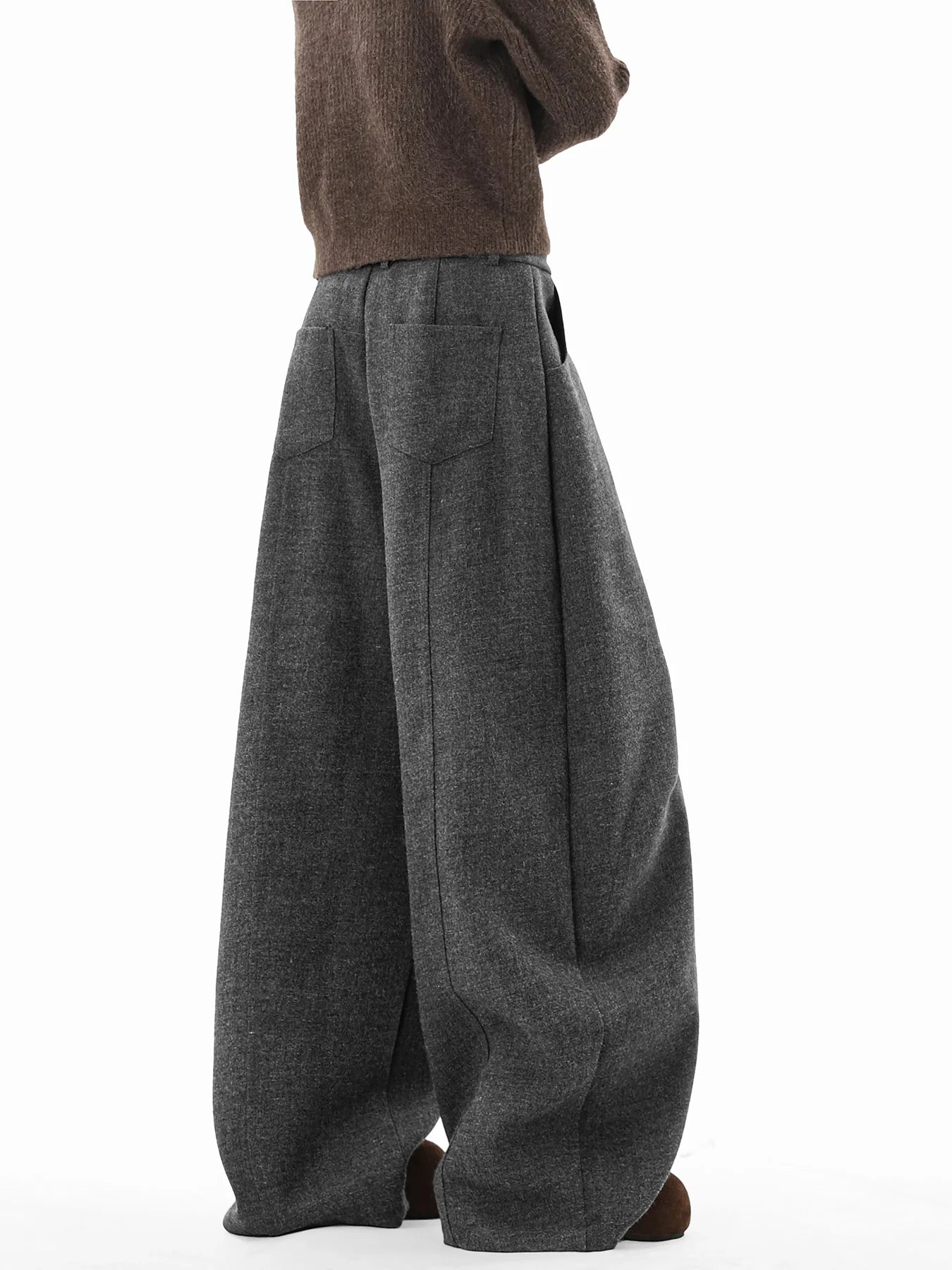 Woolen Scimitar Trousers Wide-leg Casual Loose Pants