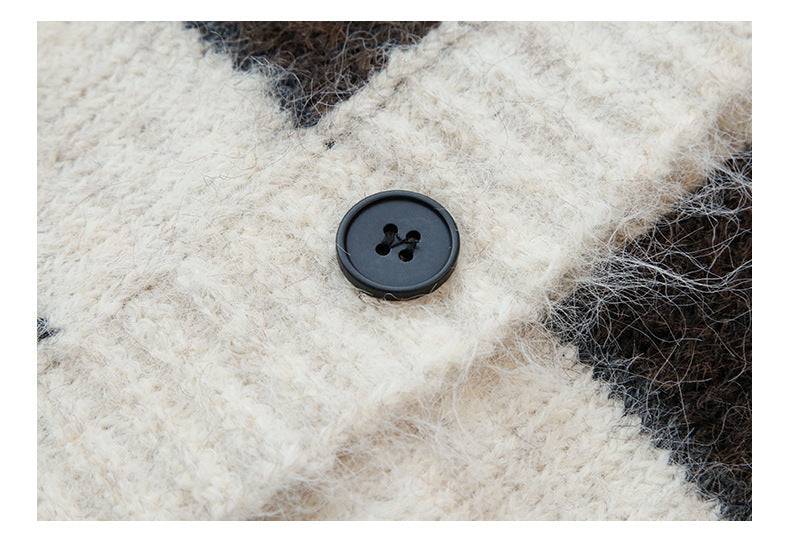 Casual Striped V neck Long Sleeve Knitted Cardigan