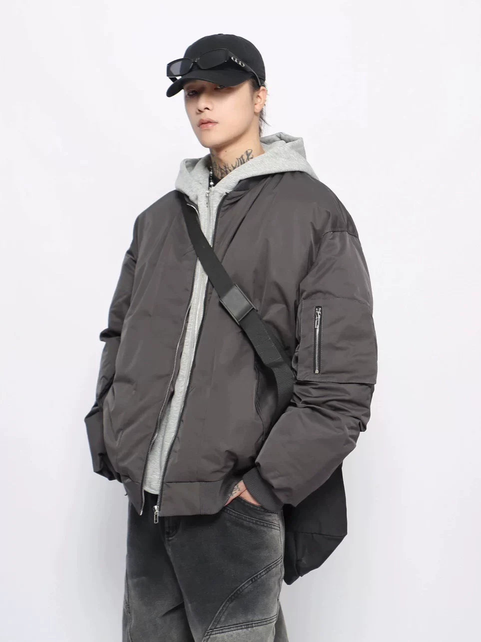 Winter Thickened Hooded Bomber Jacket Padded Jacket