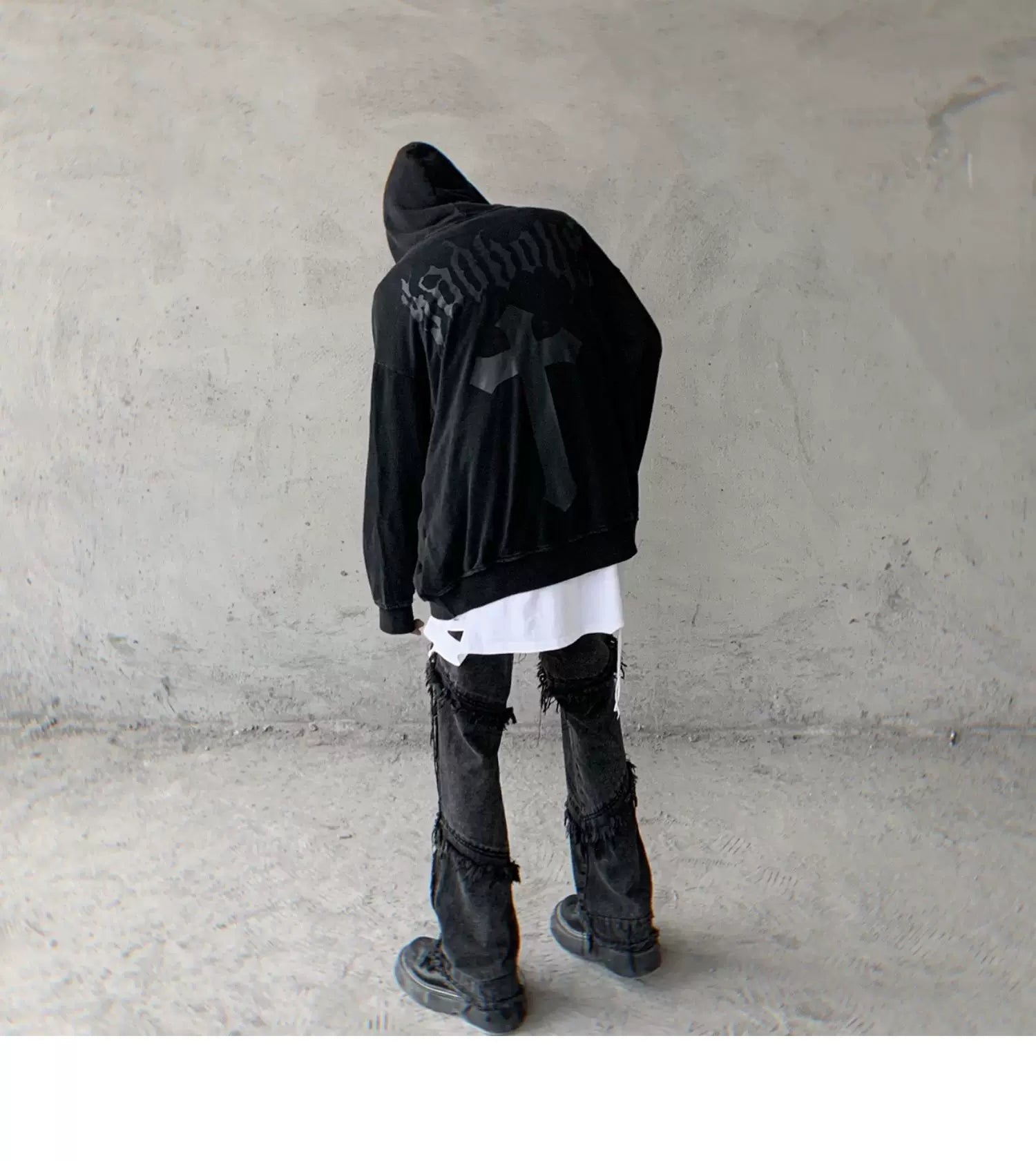 Vintage Gothic Cross Print Hoodies