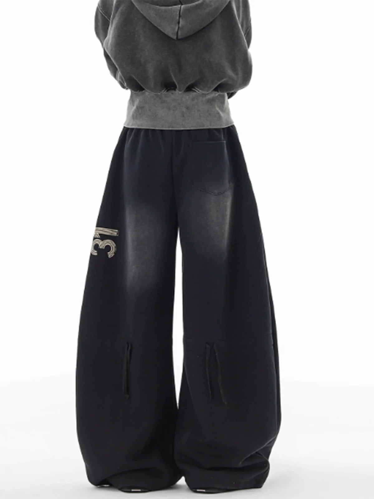 Black Scimitar Vintage Loose Casual Wide Leg Sweatpants