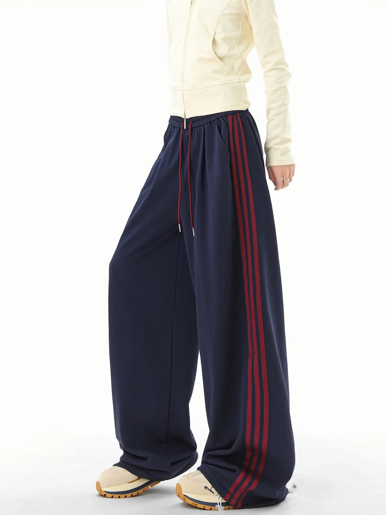 Vintage Contrasting Striped Sweatpants