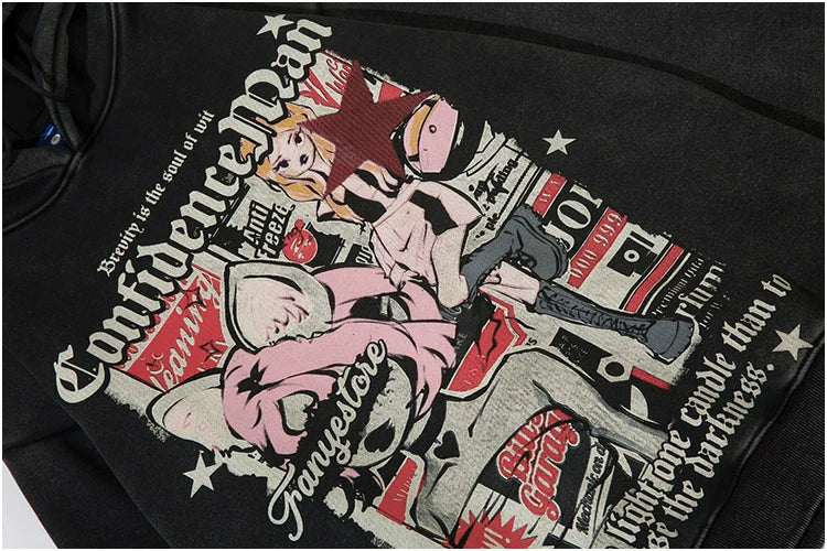 Vintage Print Hoodies