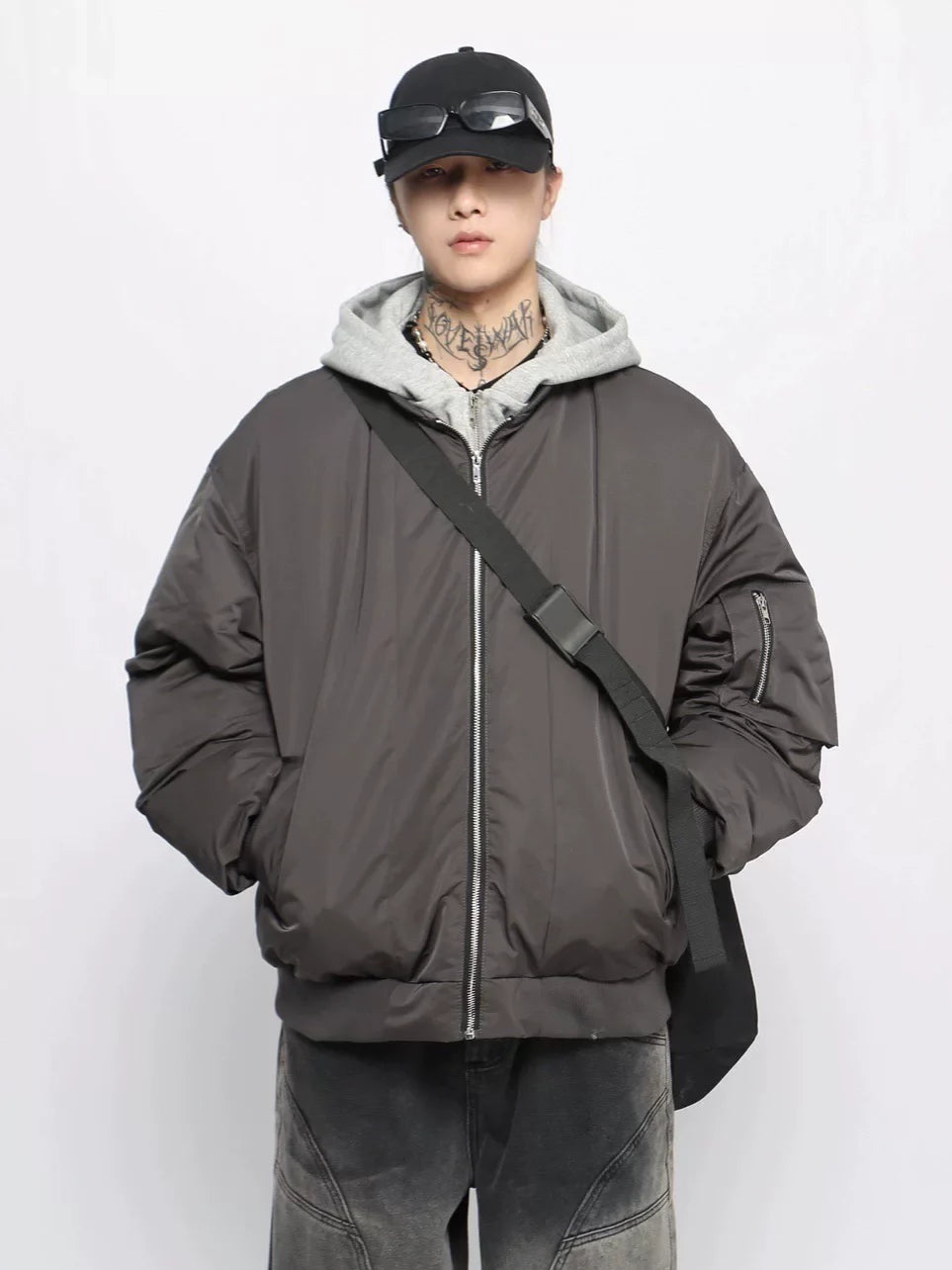 Winter Thickened Hooded Bomber Jacket Padded Jacket
