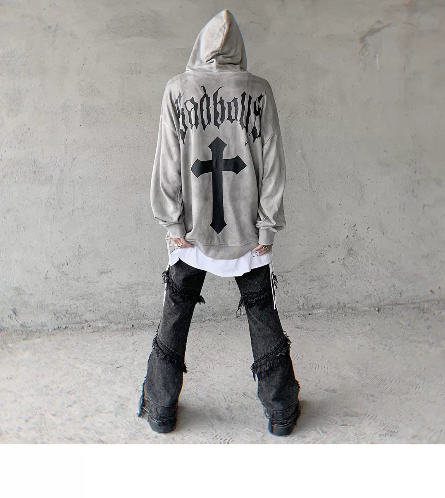 Vintage Gothic Cross Print Hoodies