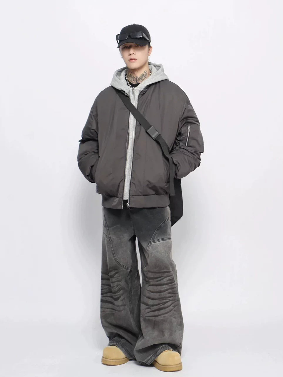 Winter Thickened Hooded Bomber Jacket Padded Jacket