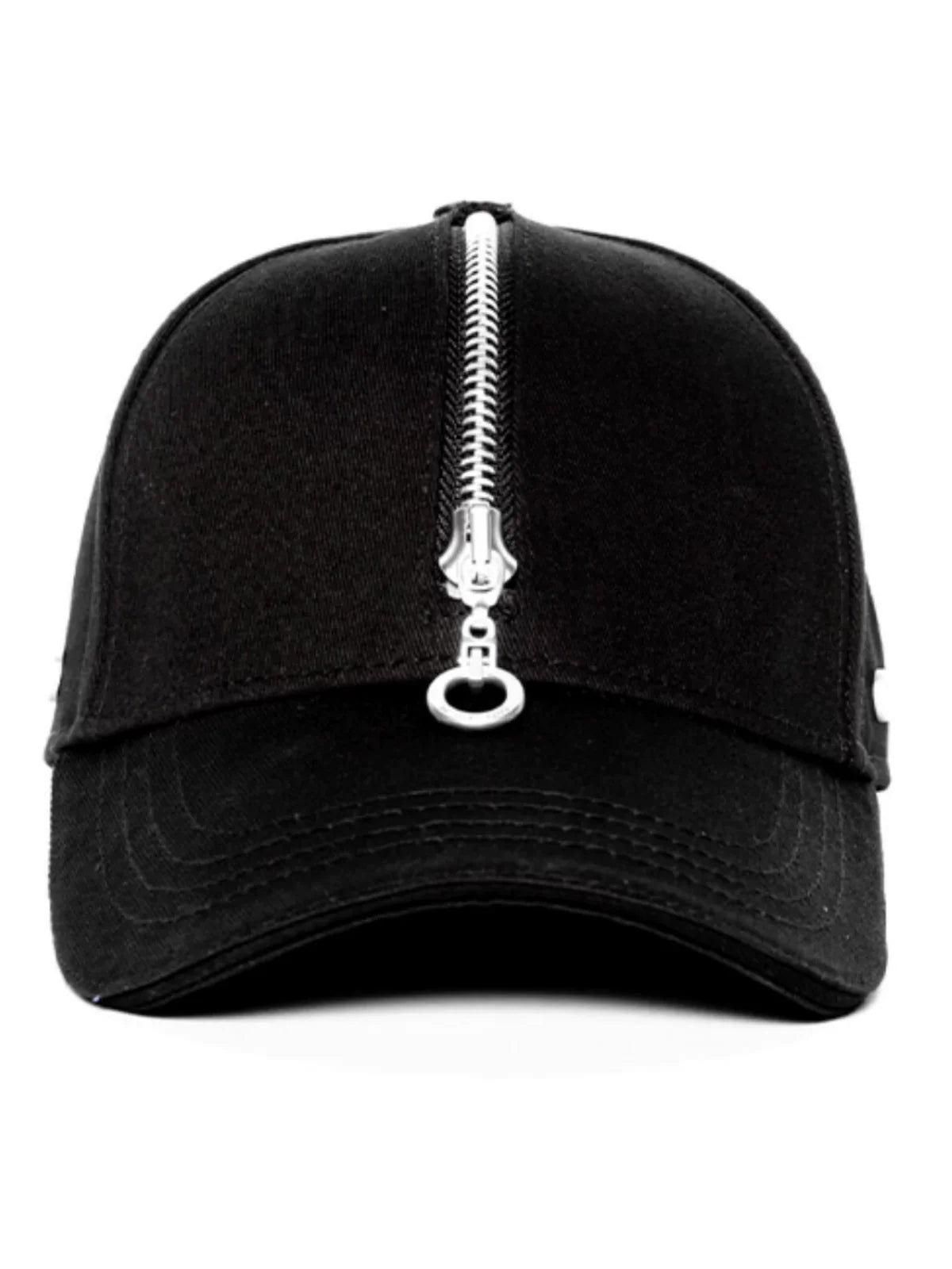 High Street Style Zipper Black Cap Hat