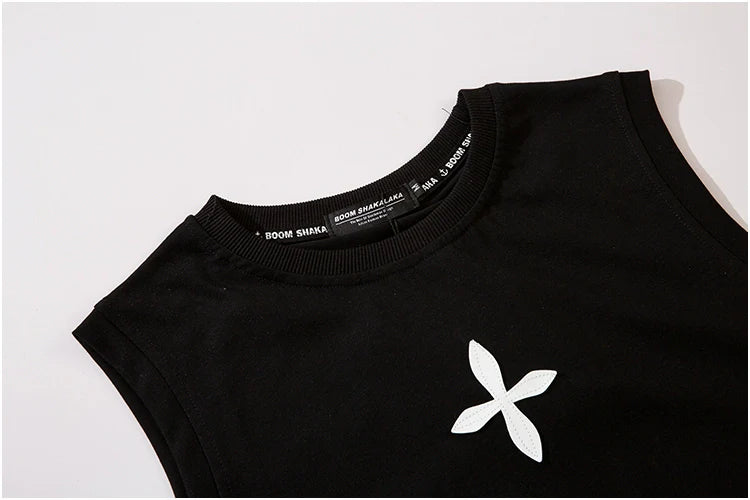 Hiphop Ripped Fringed Sleeveless T-shirt Vest