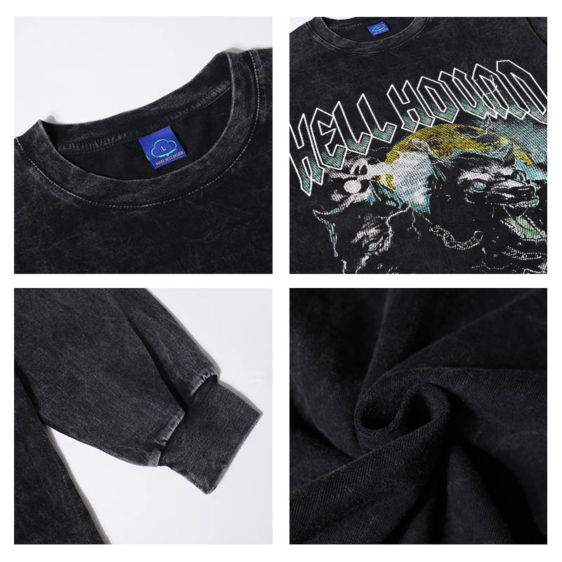 Cool Long Sleeve Hip Hop Vintage Oversize Loose T-Shirt