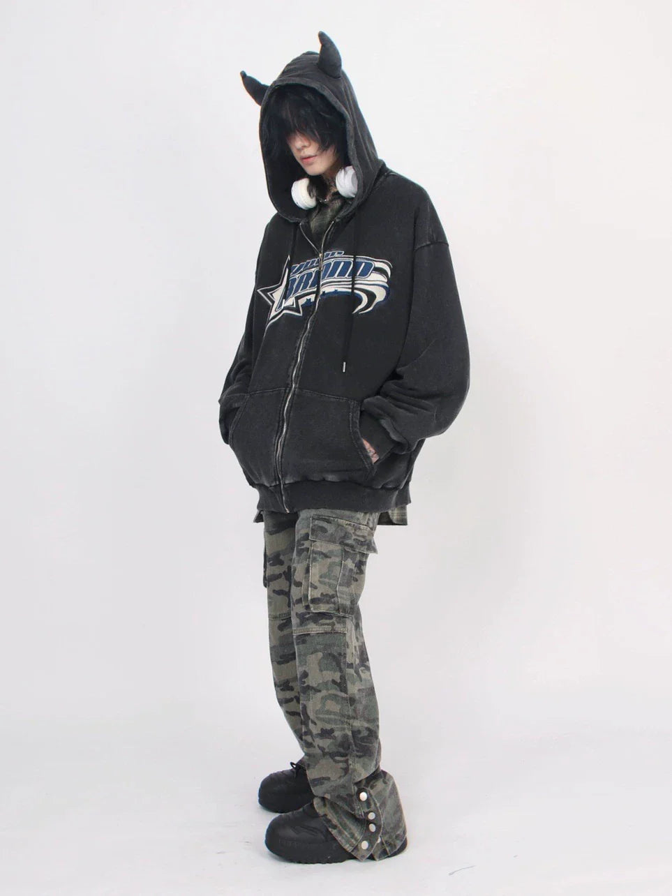 Vintage Demon Hooded Cardigan