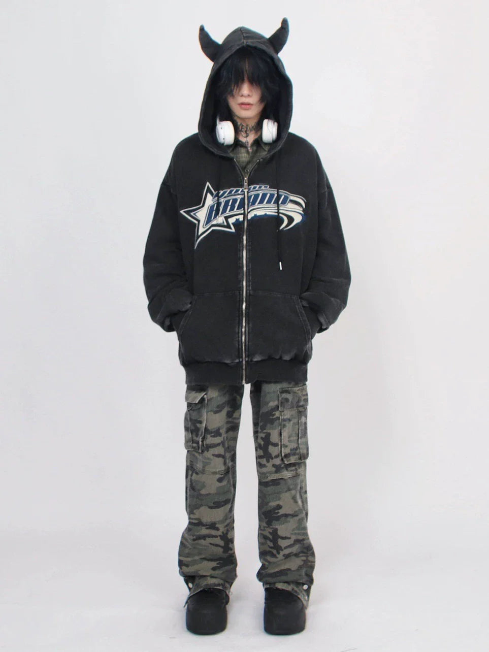 Vintage Demon Hooded Cardigan