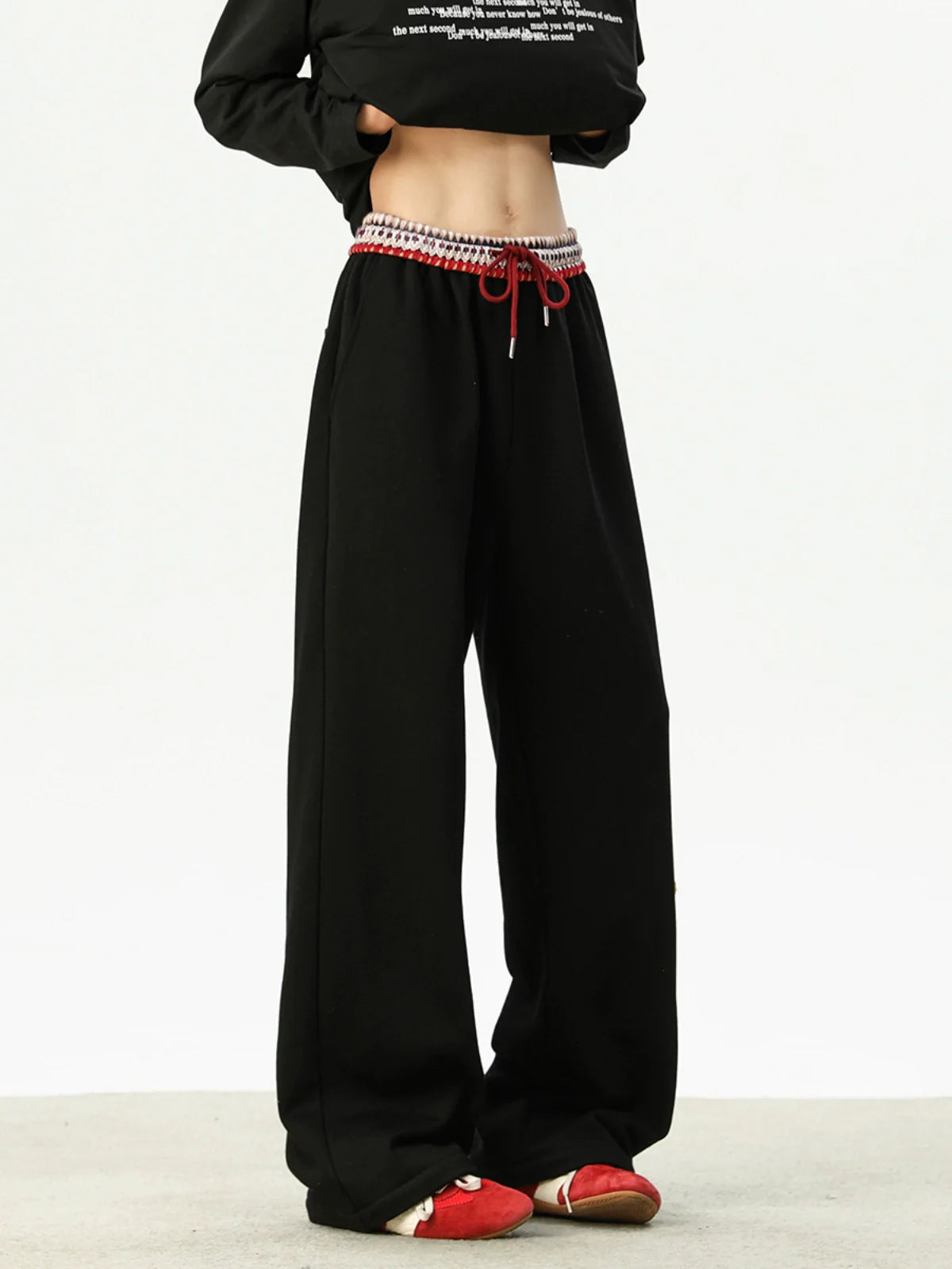 Dachshund Sweatpants Splicing Loose Wide-leg Trousers