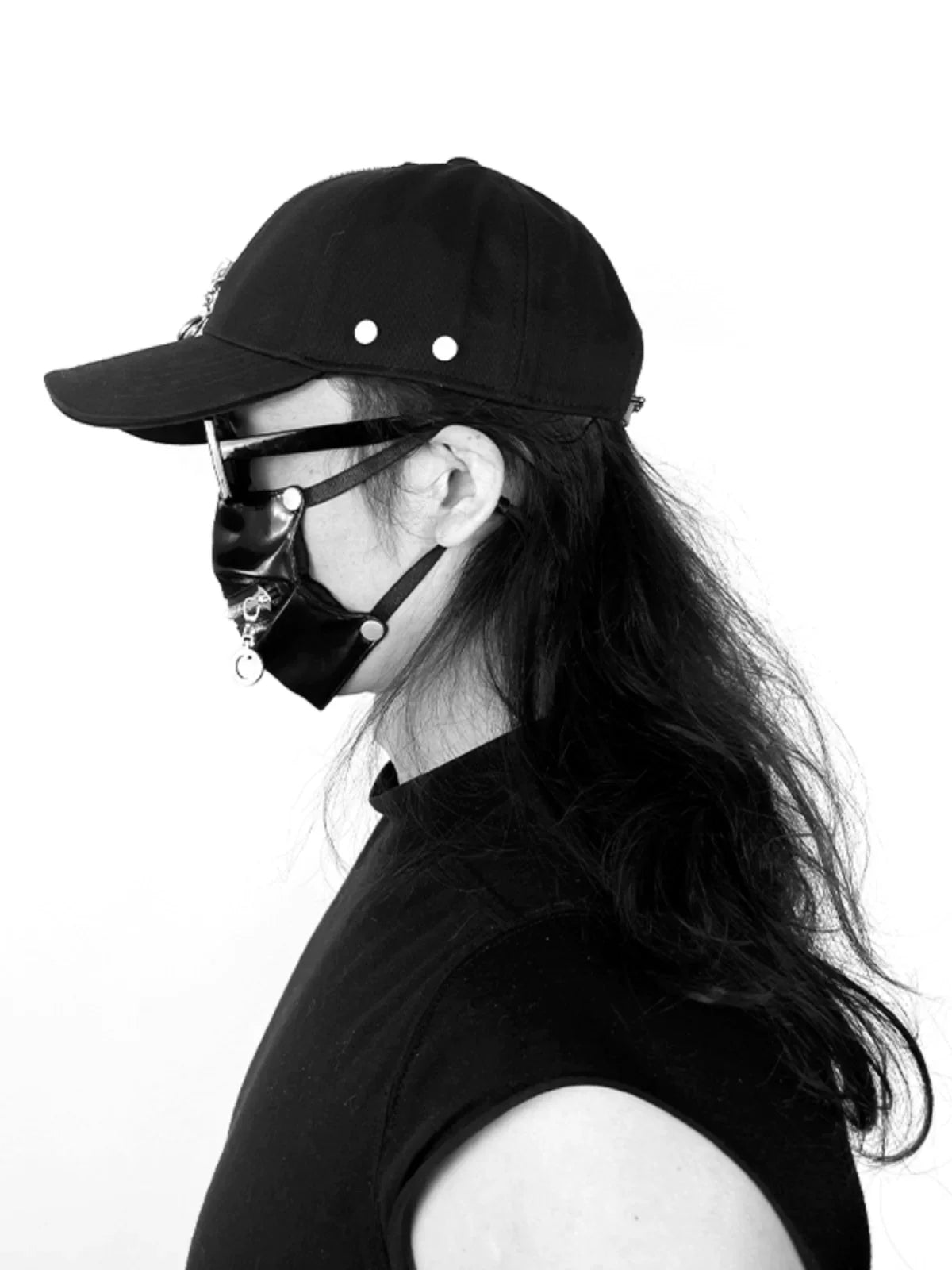 High Street Style Zipper Black Cap Hat