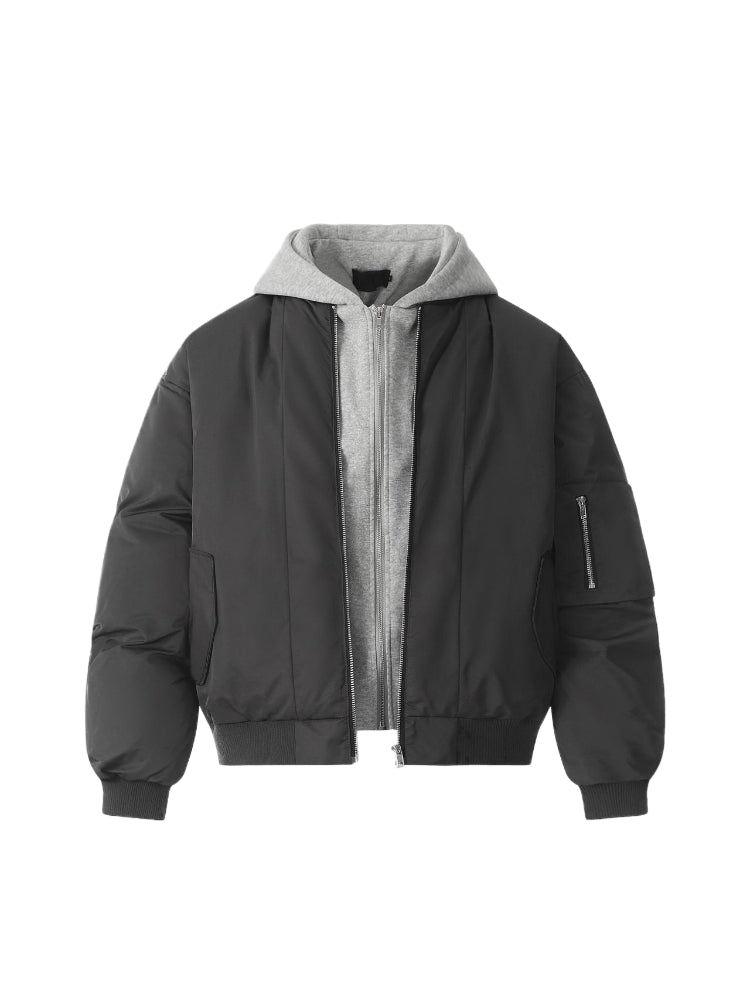 Winter Thickened Hooded Bomber Jacket Padded Jacket