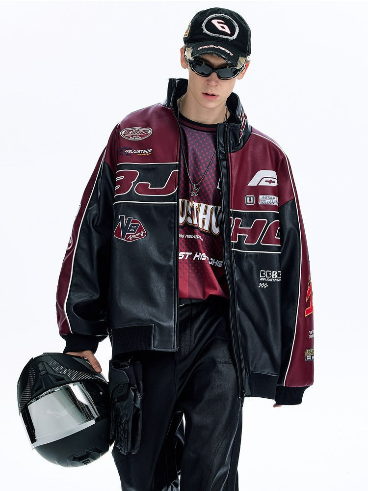 Red Biker Suit Leather Jacket