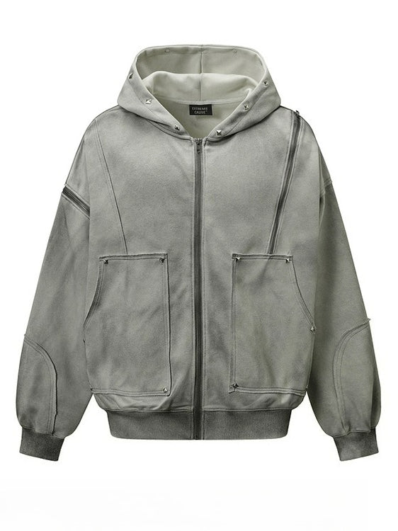 Rivet Zip Cardigan Hoodies