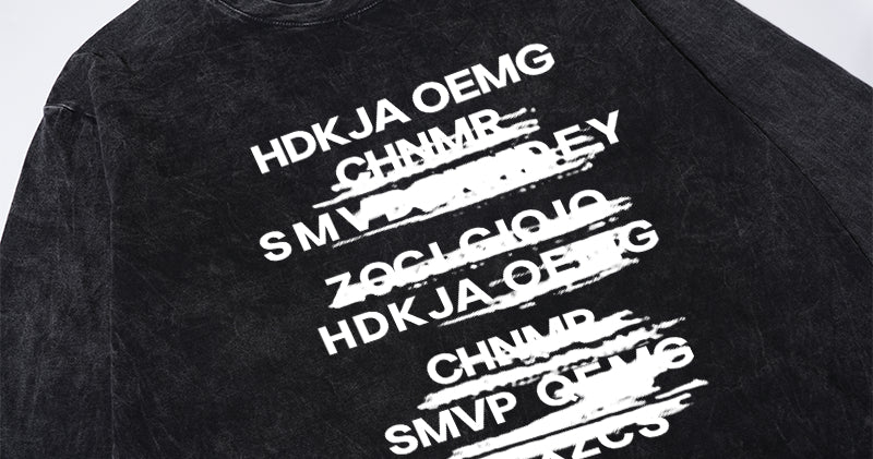 Letter Vintage Long Sleeve Oversize Hip Hop T-Shirt